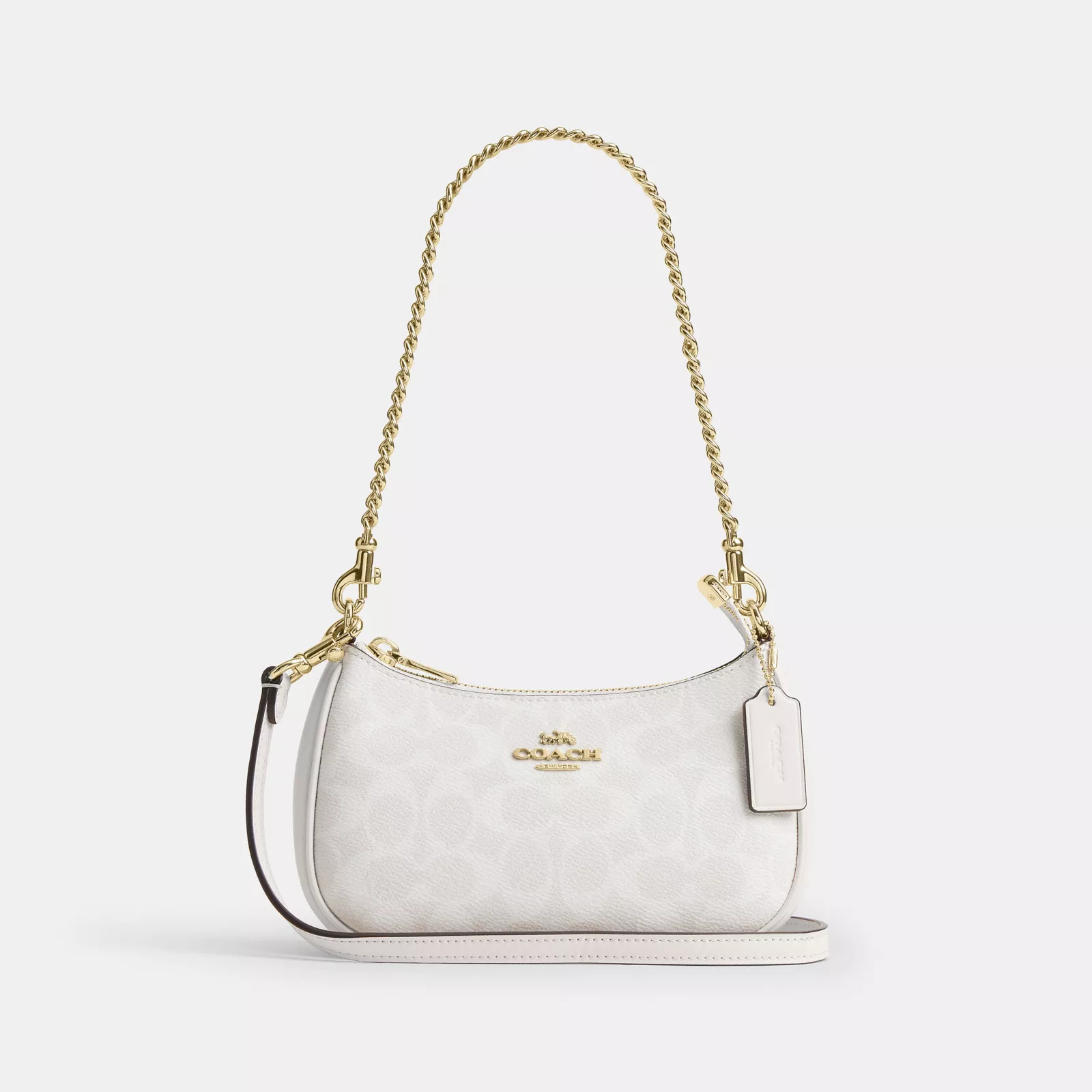 Teri Mini Crossbody Bag In Signature Canvas - Gold/White/Chalk
