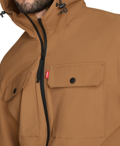 Levi's Men's Hooded Rain Jacket - Brown