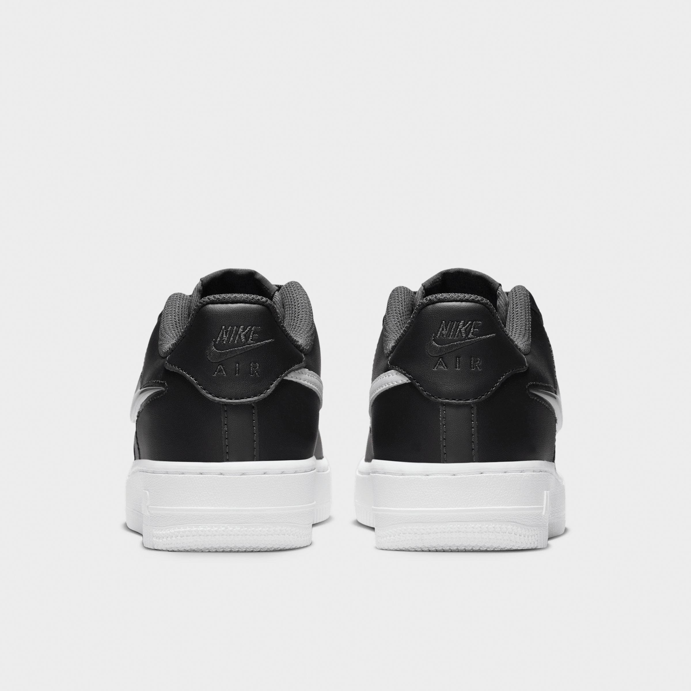 Big Kids' Nithtke Air Force 1 Low Casual Shoes - Dark Smoke Grey/Black/White/Vast Grey - Back view
