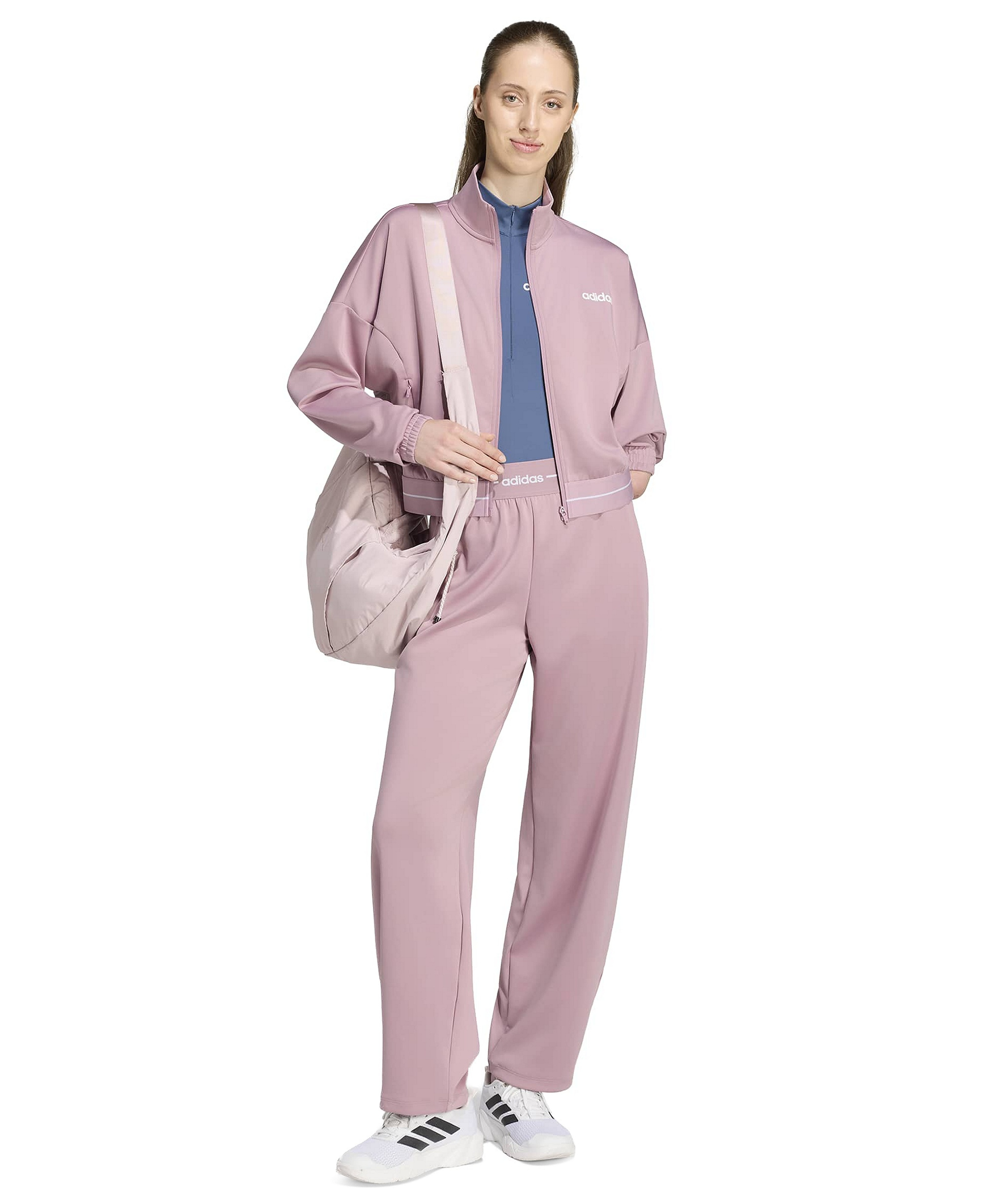 adidas Women's Hyperglam Track Cropped Training Track Jacket - Magic Mauve