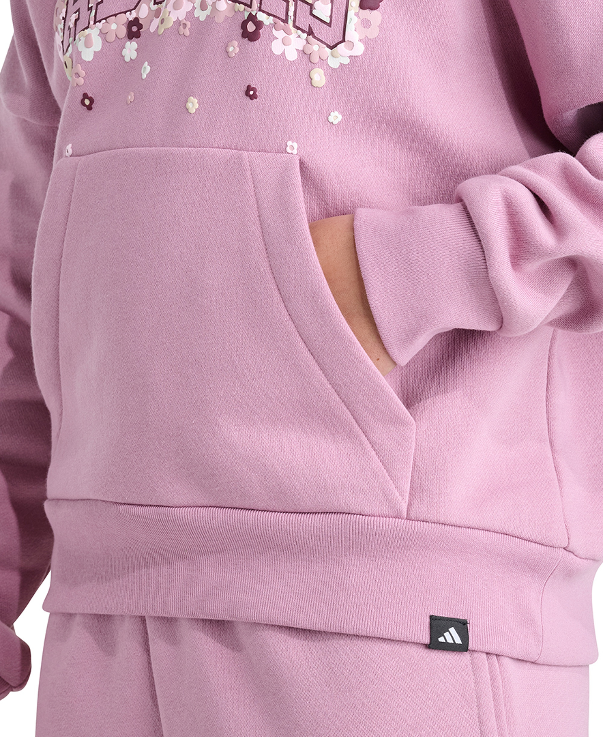 adidas Girls' 8-16 Long-Sleeve Hooded Sweatshirt - Dark Medium Pink