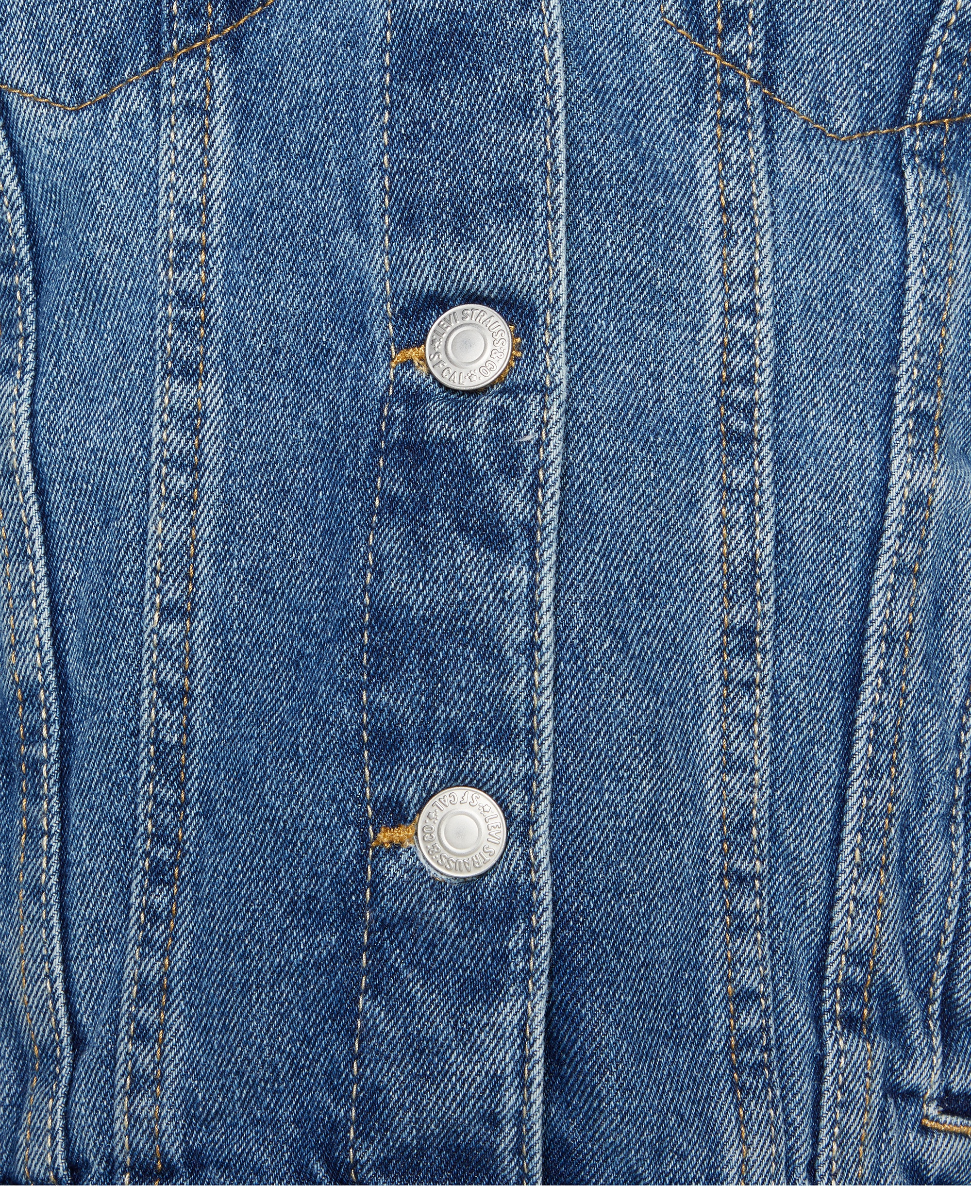 Levi's Big Girls Stylish Collared Denim Trucker Jacket - Med Blue