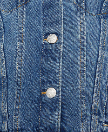 Levi's Big Girls Stylish Collared Denim Trucker Jacket - Med Blue