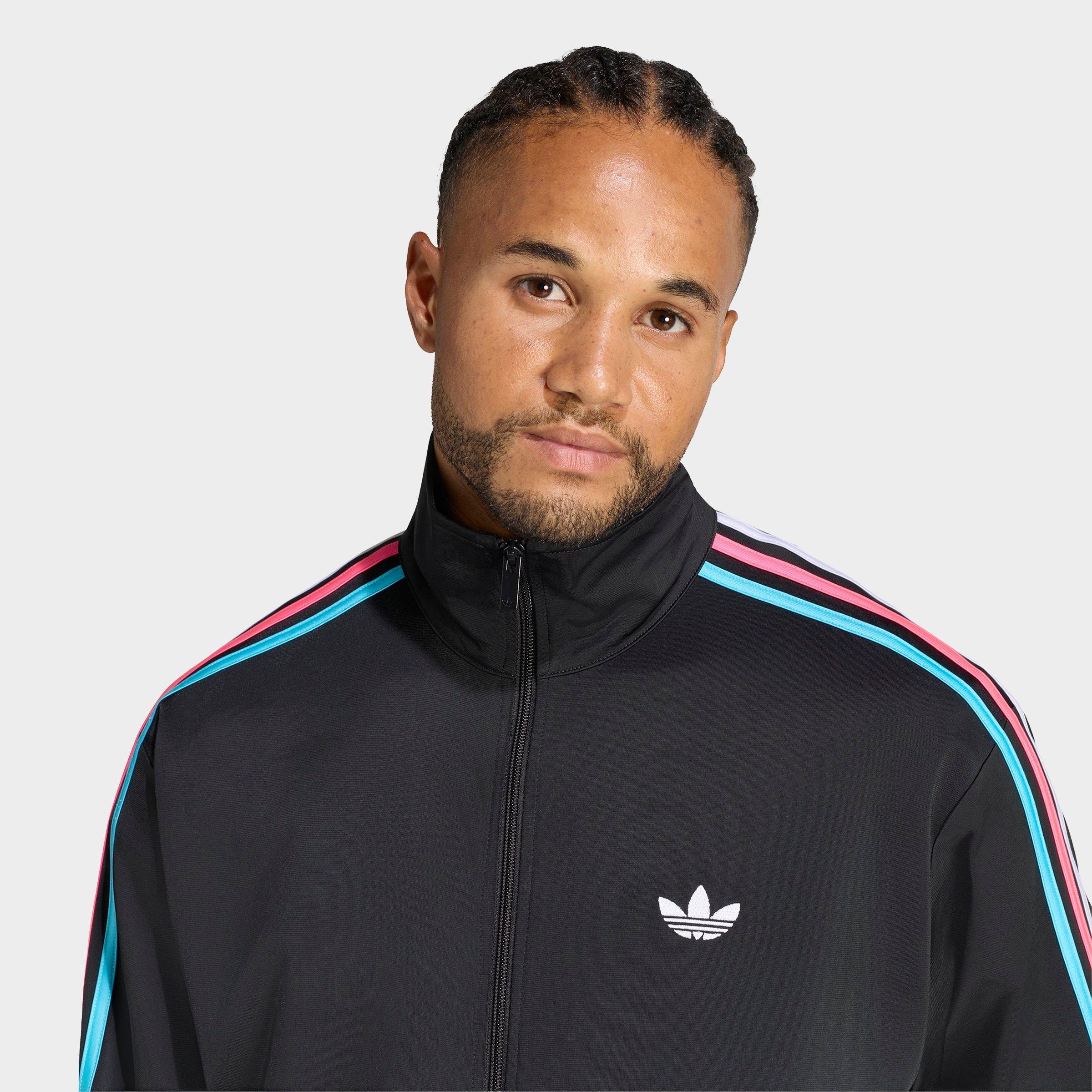 Men's adidas Originals adicolor Sport Firebird Full-Zip Track Jacket - Black/Multicolor
