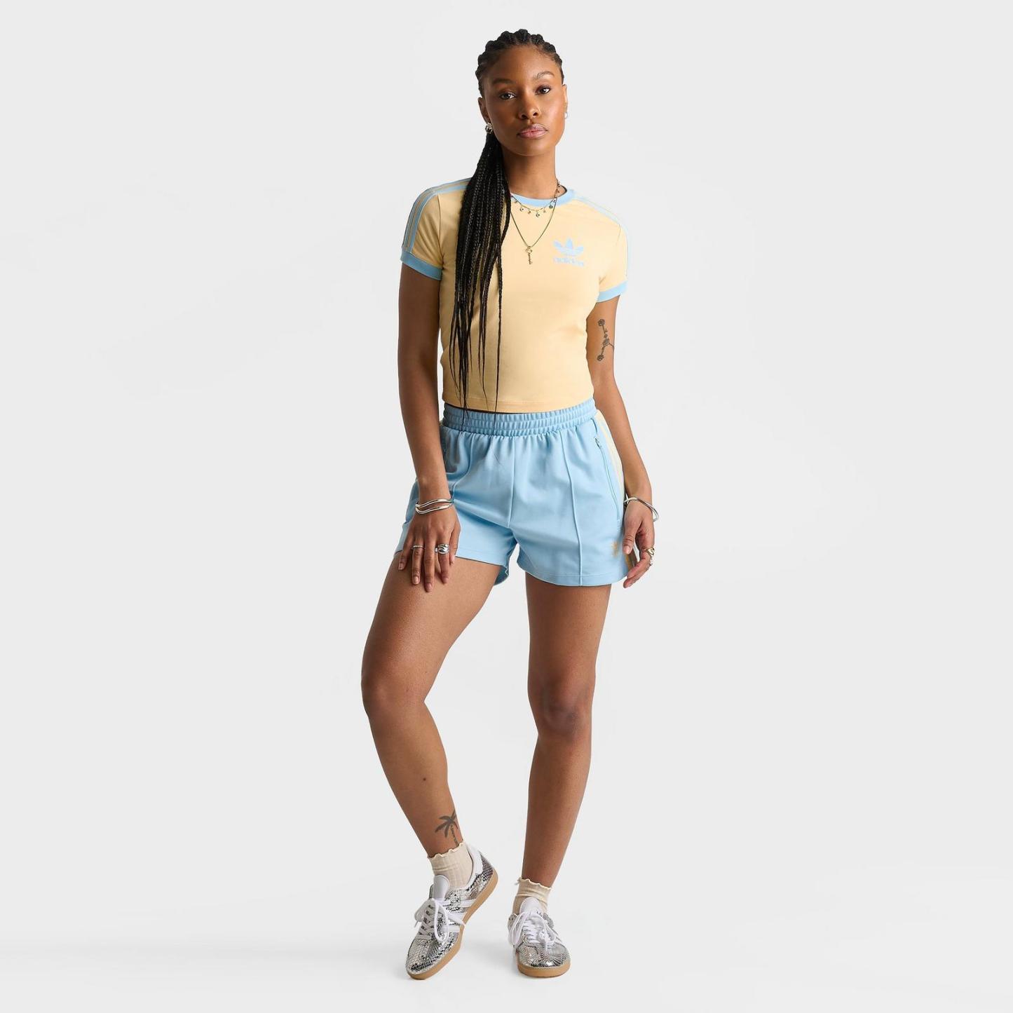 Women's adidas Originals adicolor 3-Stripes Baby T-Shirt - Orange Tint/Icey Blue - view 2