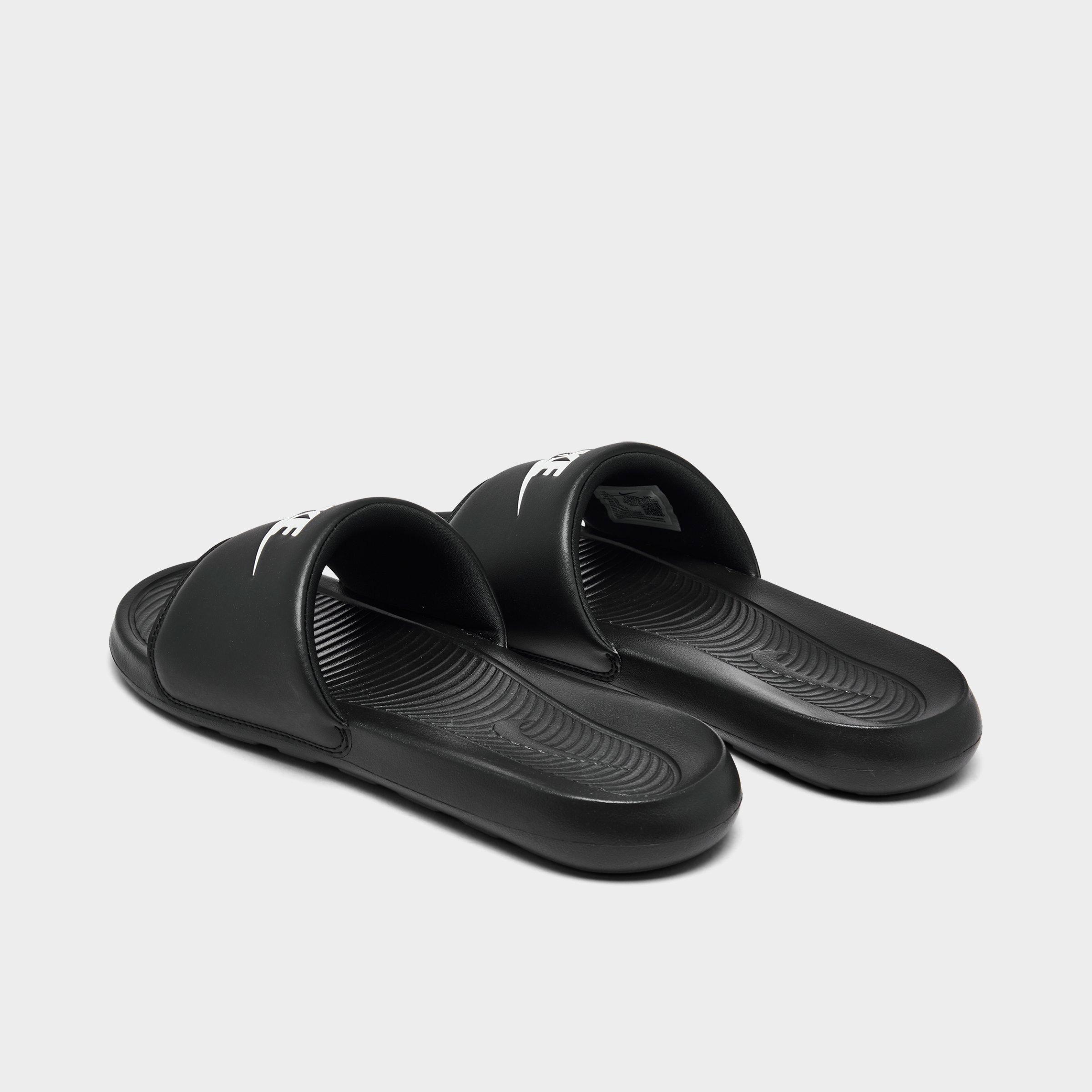Men's Nithtke Victori One Slide Sandals - Black/Black/White - Back view