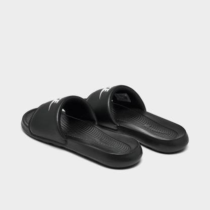 Men's Nithtke Victori One Slide Sandals - Black/Black/White - Back view