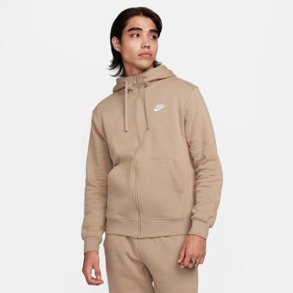 Nithtke Sportswear Club Fleece Full-Zip Hoodie - Khaki/Khaki/White