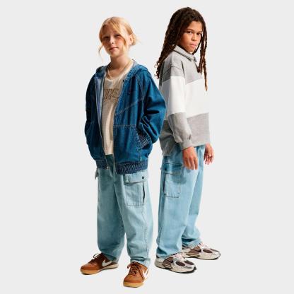 Big Kids' Nike Sportswear Collection Denim Cargo Pants - Light Armory Blue/Wheat