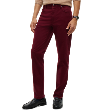 Tommy Hilfiger Men's Denton Straight-Fit Five-Pocket Stretch Twill Pants - Burgundy