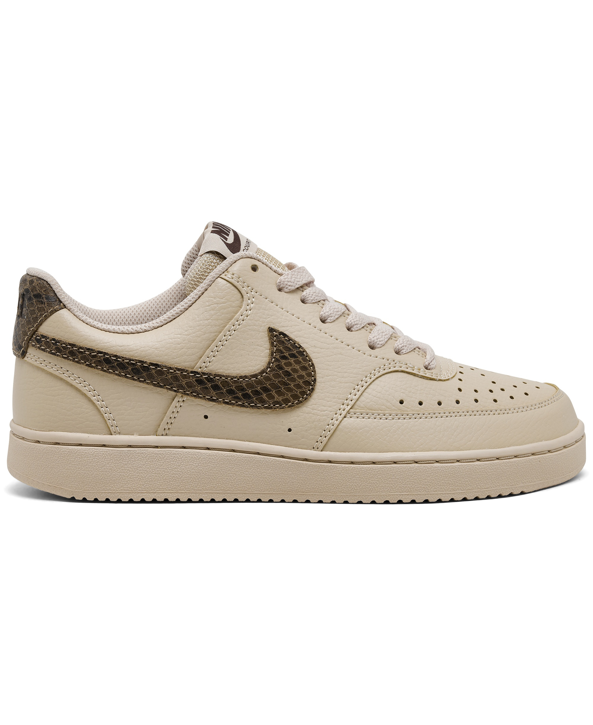 Nike Women's Court Vision Low Premium Casual Sneakers from Finish Line - Sanddrift, Black, Khaki