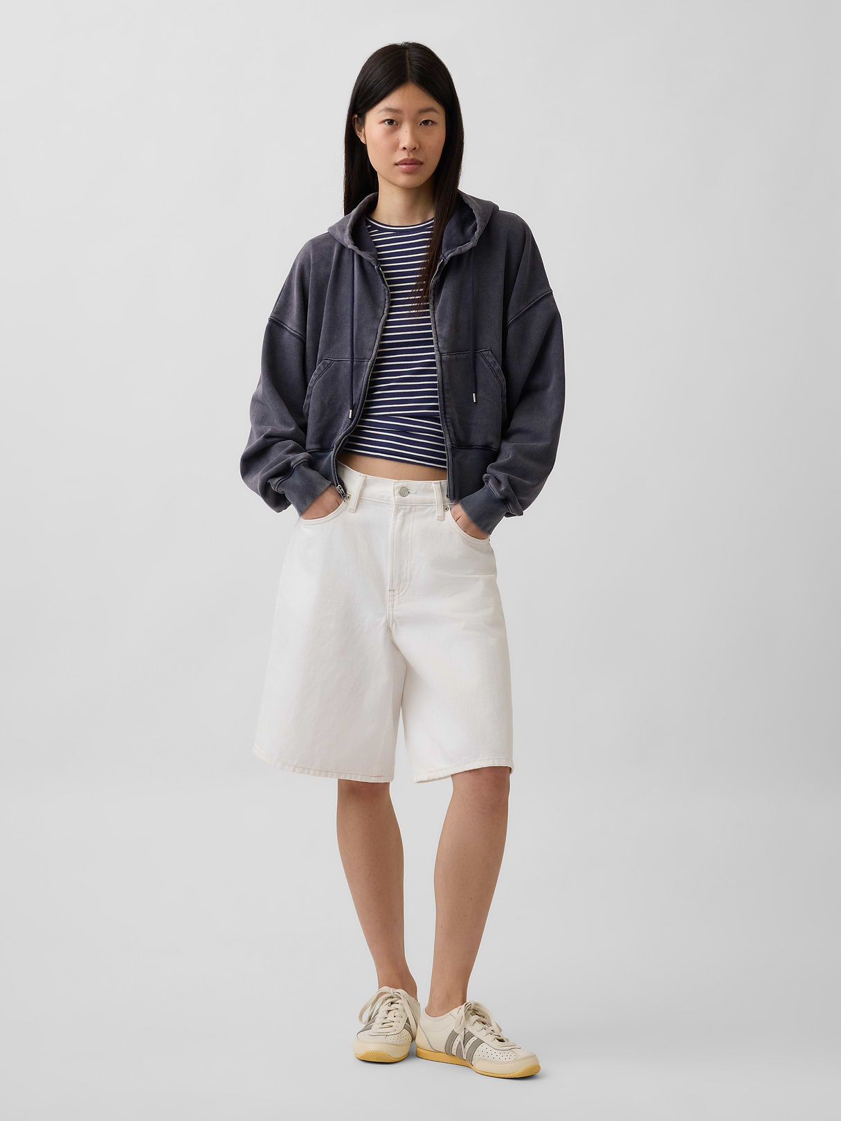 CloseKnit Jersey T-Shirt - Navy blue & white stripe