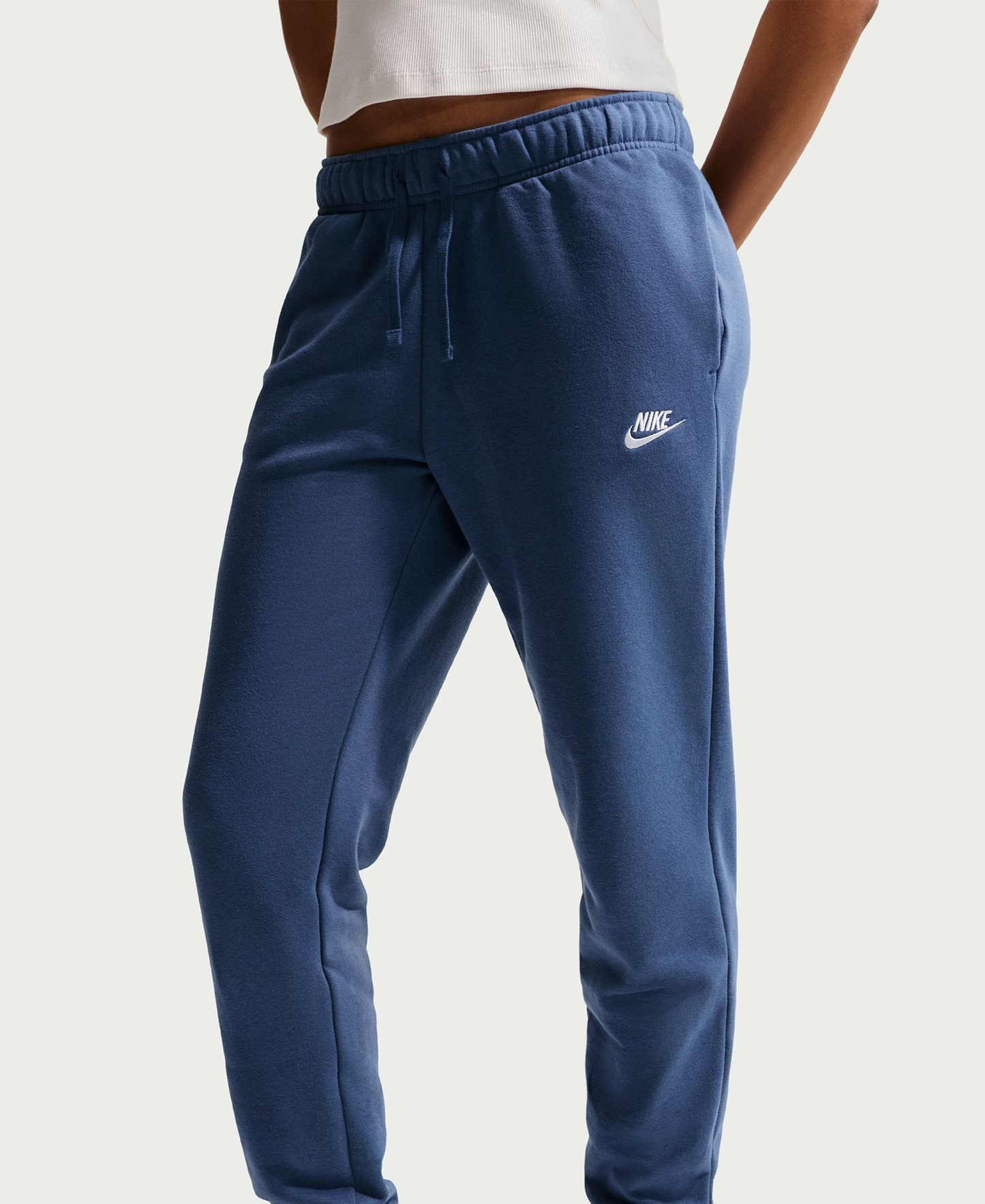 Nike Women's Sportswear Club Fleece Mid-Rise Joggers - Mystic Navy/white