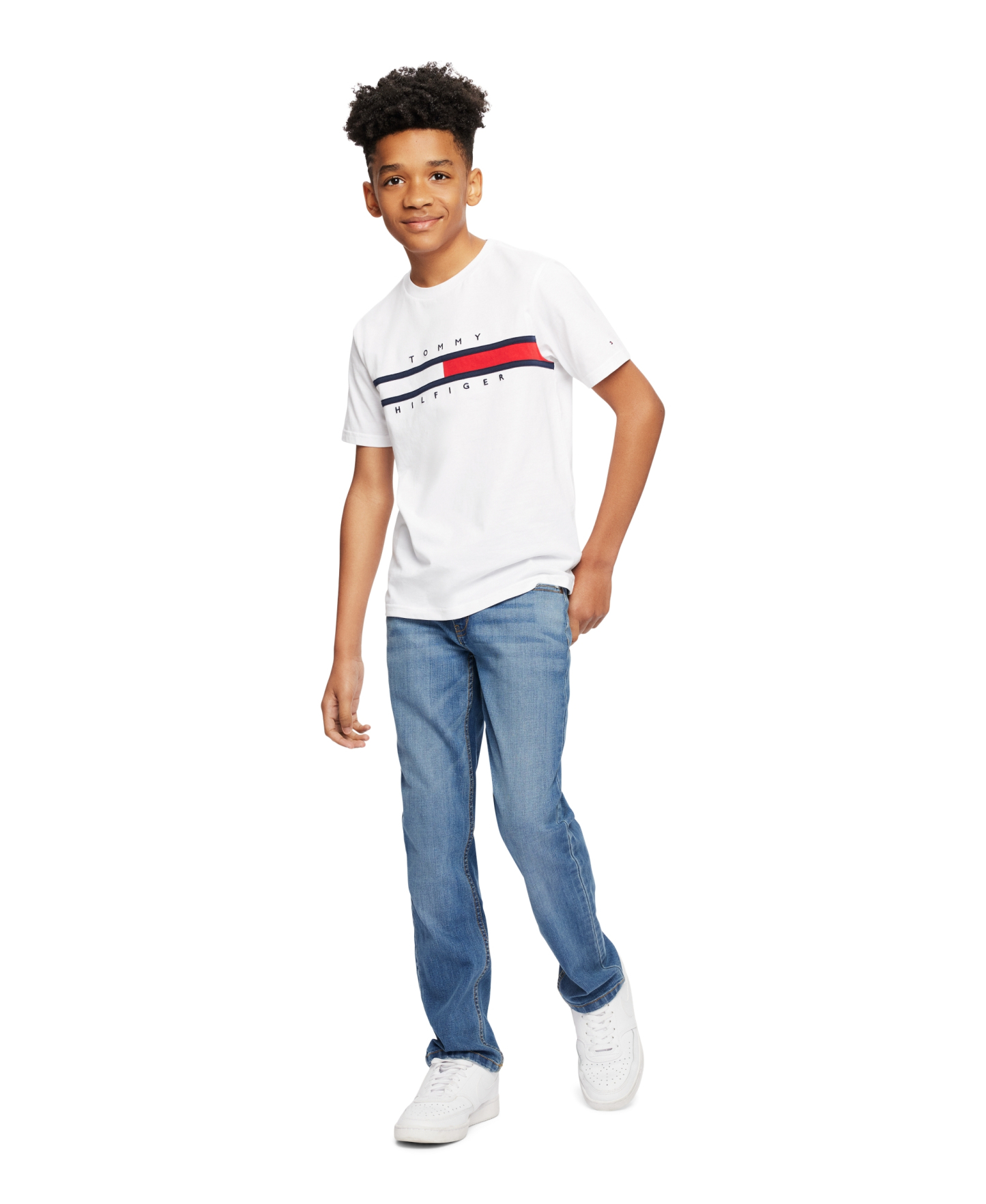 Tommy Hilfiger Boys' 8-20 Tommy New Signature T-Shirt - White