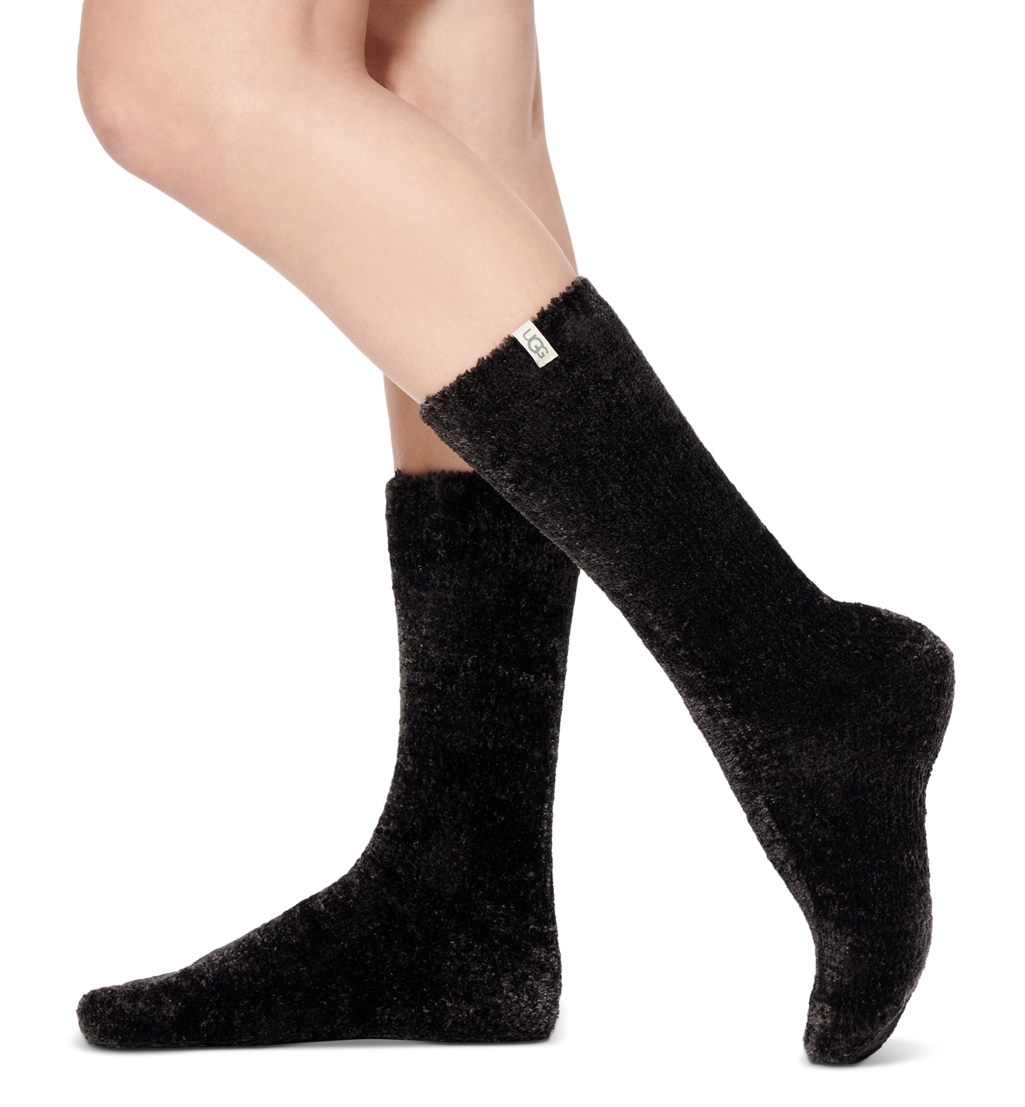 UGG Women's Leda Cozy Knit Crew Socks - Black