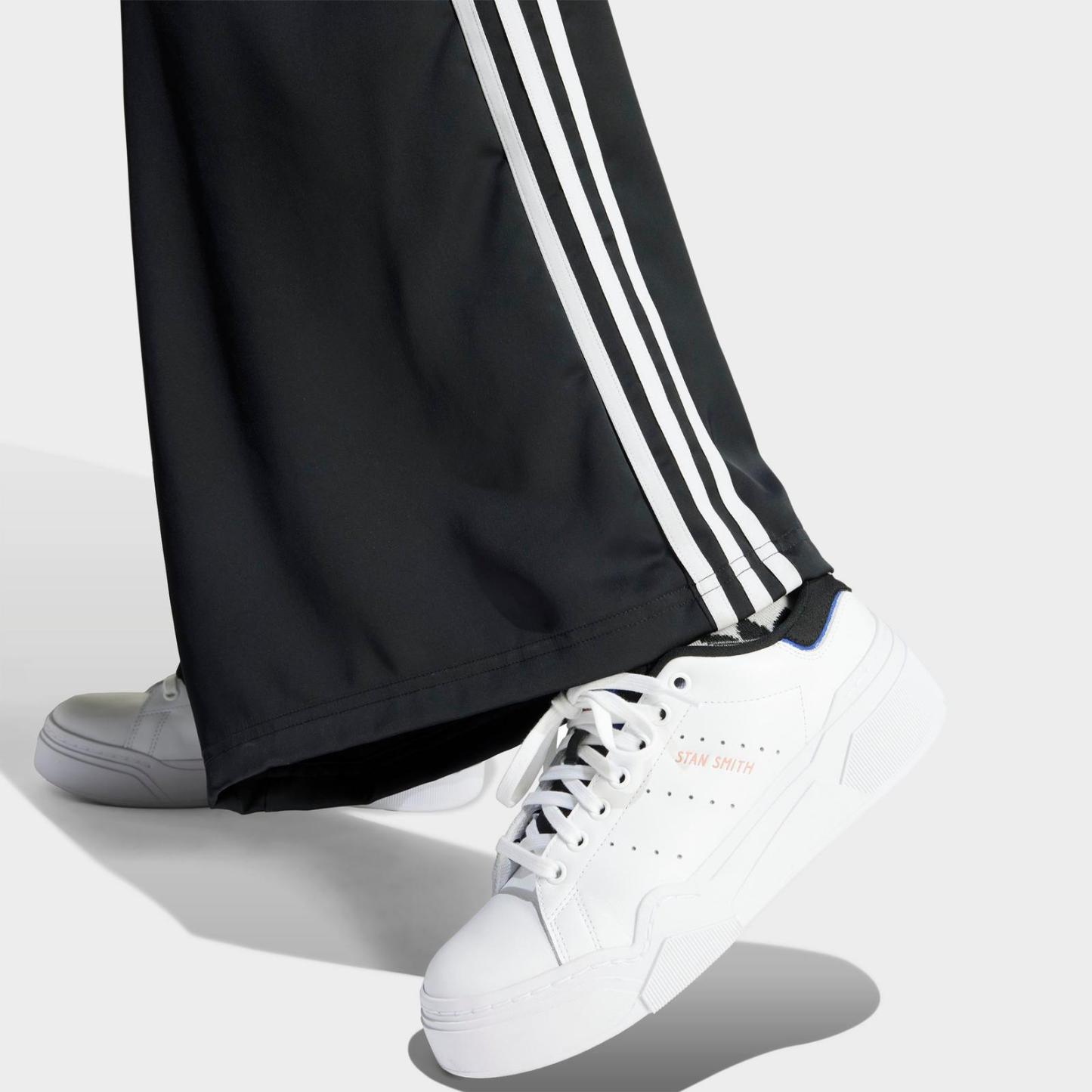 Women's adidas Originals adicolor Satin Wide Leg Track Pants - Black - view 5