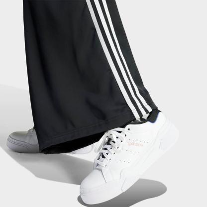 Women's adidas Originals adicolor Satin Wide Leg Track Pants - Black - view 5