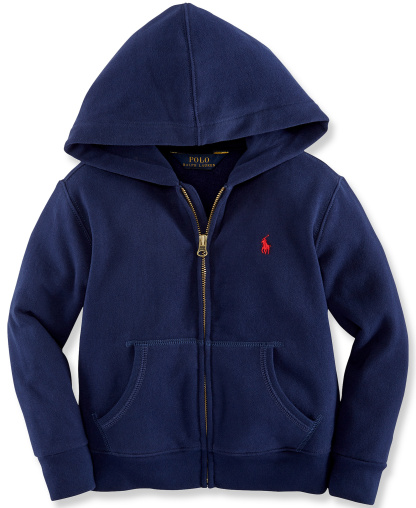 Polo Ralph Lauren Boys' 2T-7 Cotton Fleece Hoodie - Cruise Navy