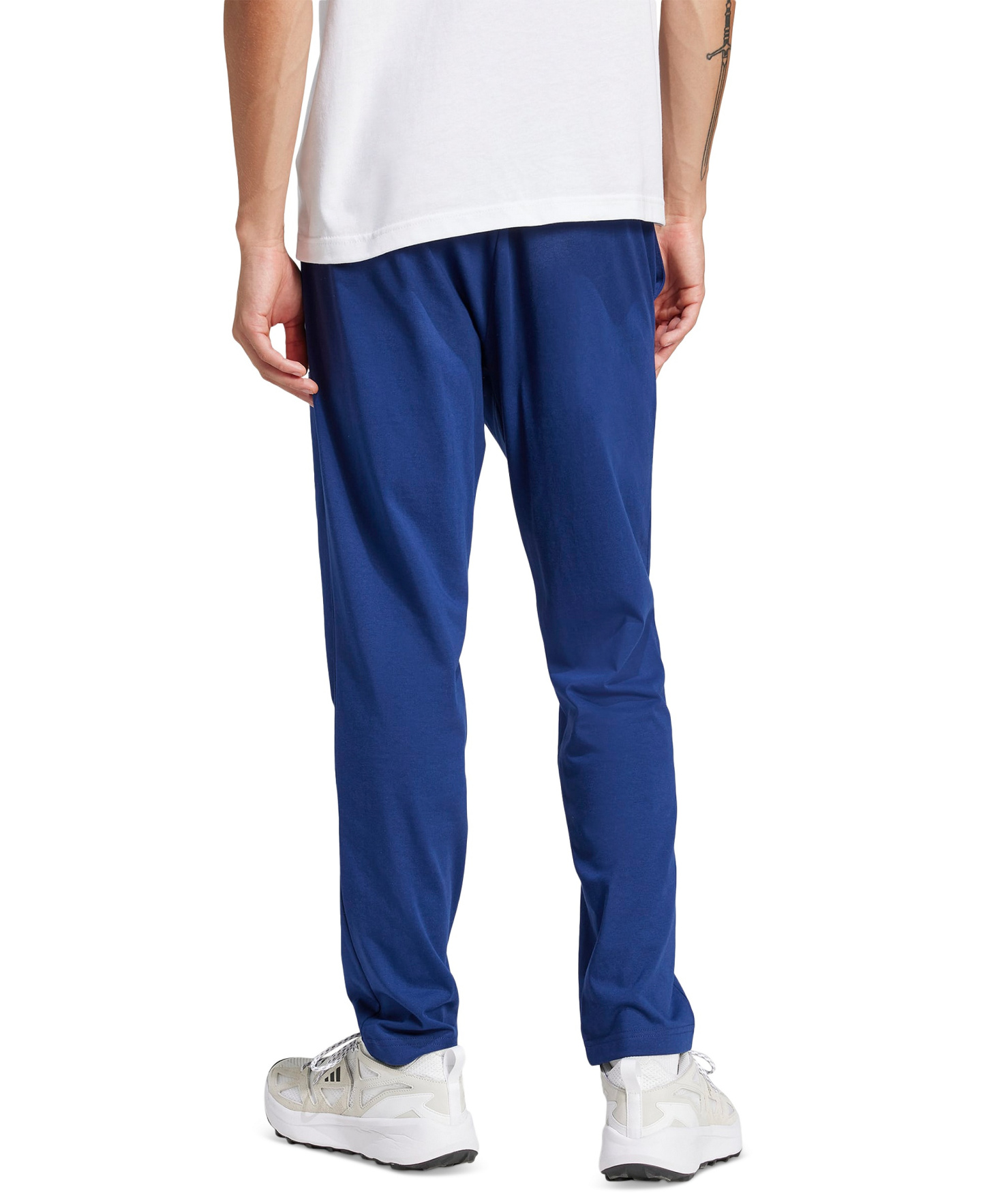 adidas Men's Essentials Small Logo Single Jersey Pants - Dark Blue