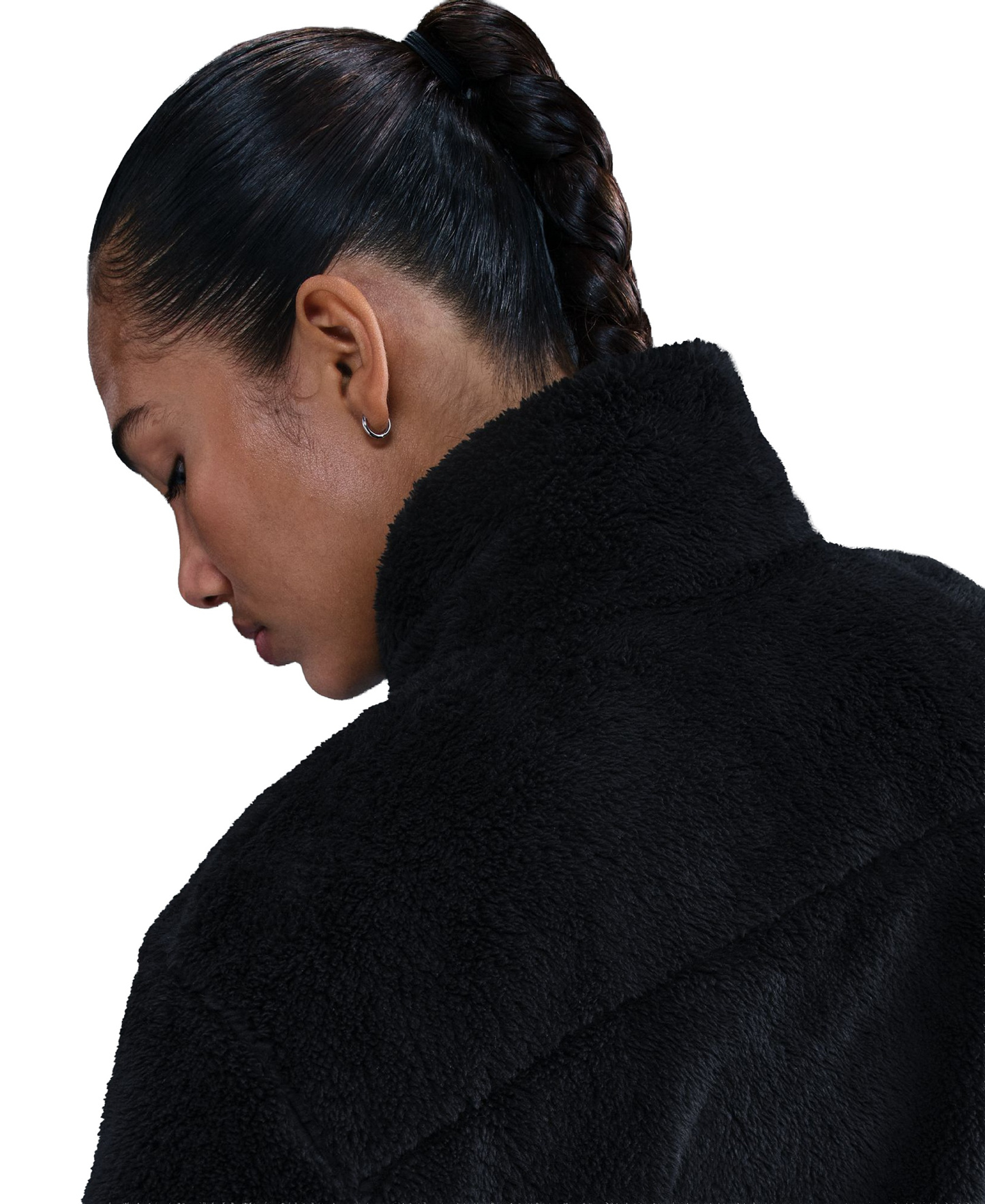 Nike Women's Essential Sherpa High-Pile Fleece Jacket - Black/Sail