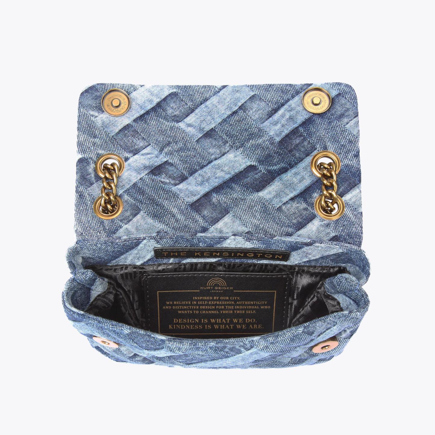 Kurt Geiger London Mini Denim Kensington Bag - Blue - view 5