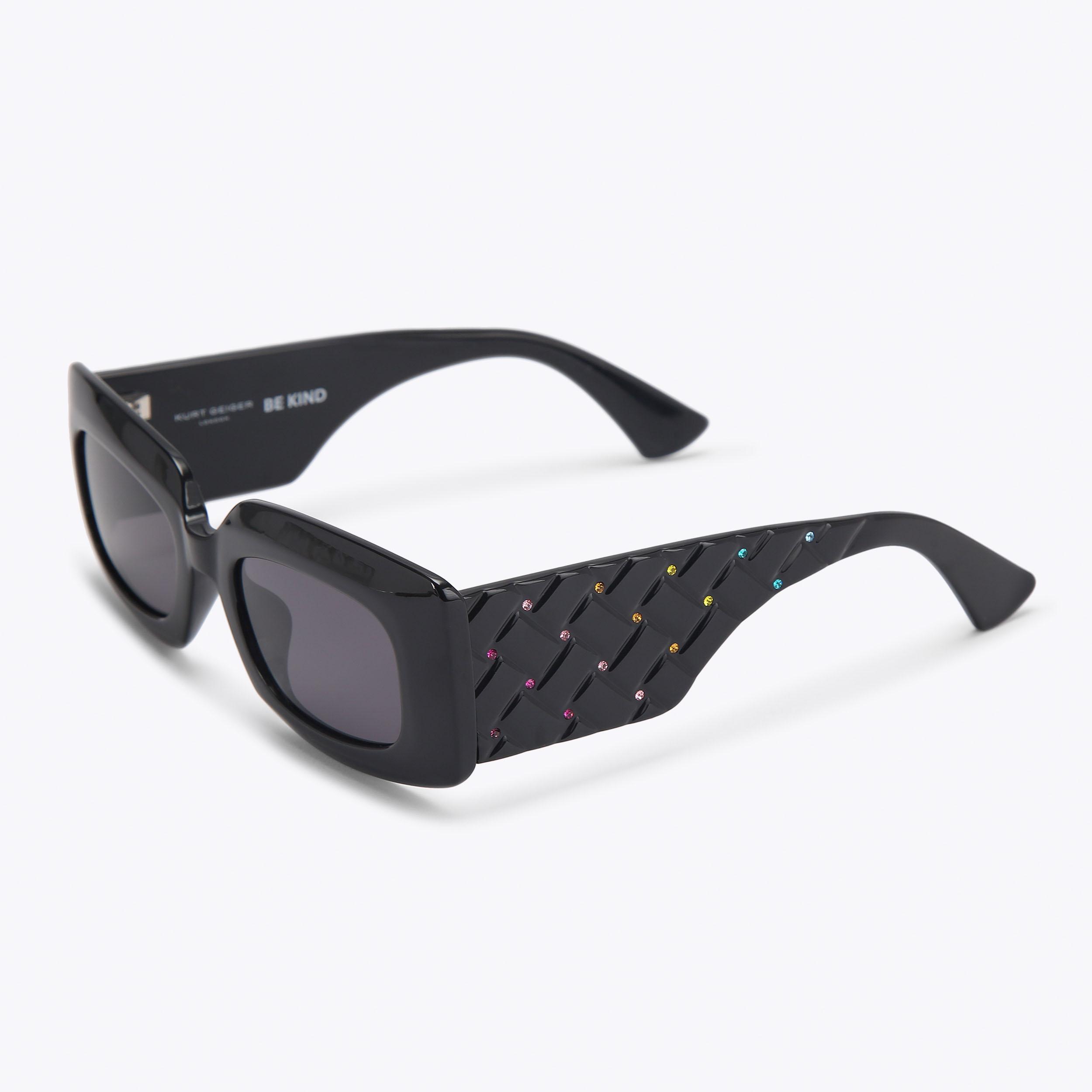 Kurt Geiger London Kensington Rectangle Sunglasses - Black - view 3
