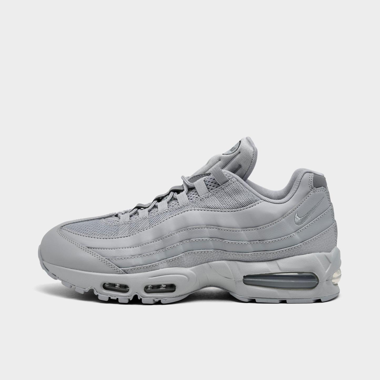 Men's Nithtke Air Max 95 Big Bubble Scorpion Casual Shoes - Part 3 - Wolf Grey/Wolf Grey/Anthracite/Wolf Grey - Left shoe facing left. Outside of the shoe.