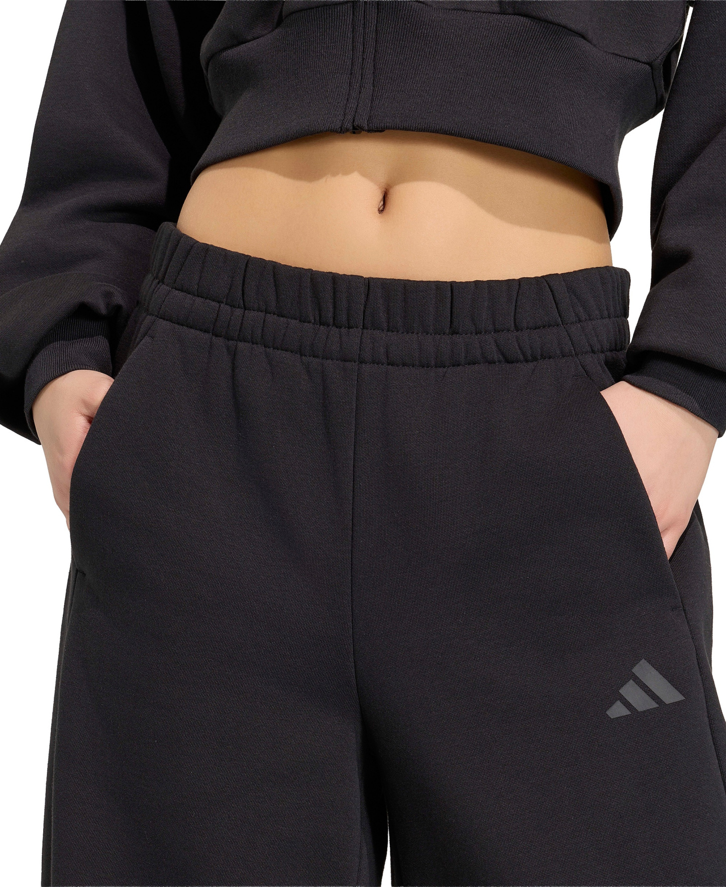 adidas Women's Essentials Contemporary Fleece Barrel Pants - Black