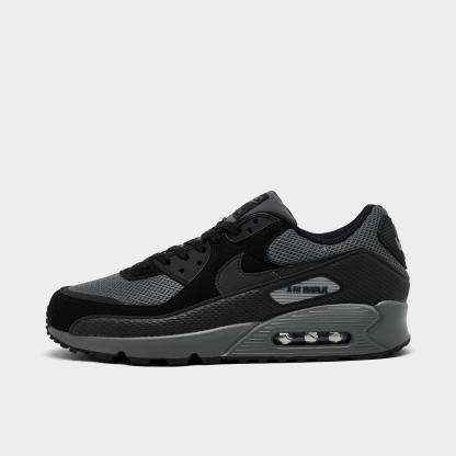 Men's Nithtke Air Max 90 Casual Shoes - Part 3 - Black/Black/Iron Grey/Cool Grey - Left shoe facing left. Outside of the shoe.