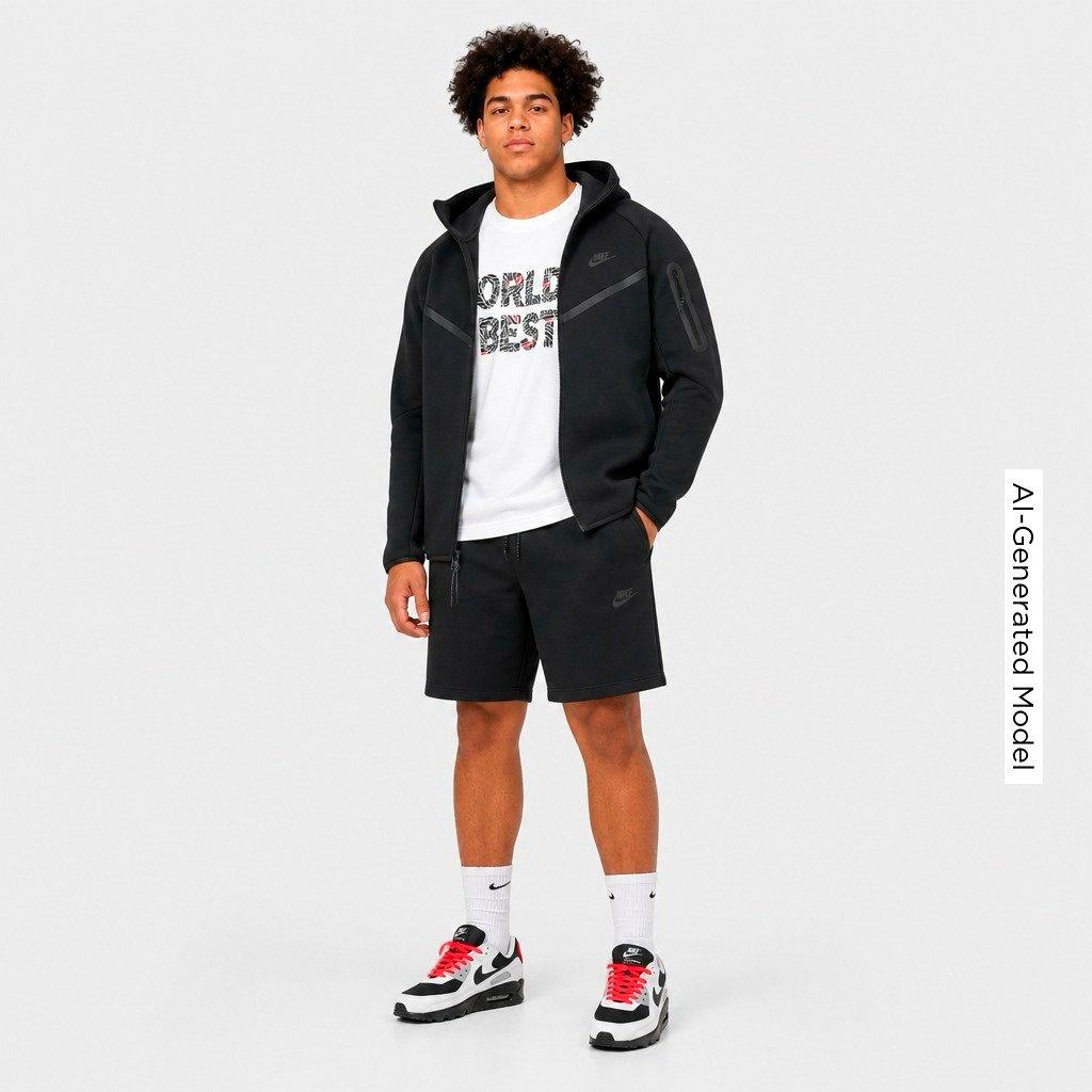 Men's Nithtke Tech Fleece Windrunner Full-Zip Hoodie - Part 2 - Black/Black