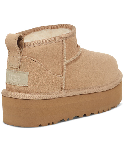 UGG® Kids Classic Ultra Mini Platform Booties - Sand