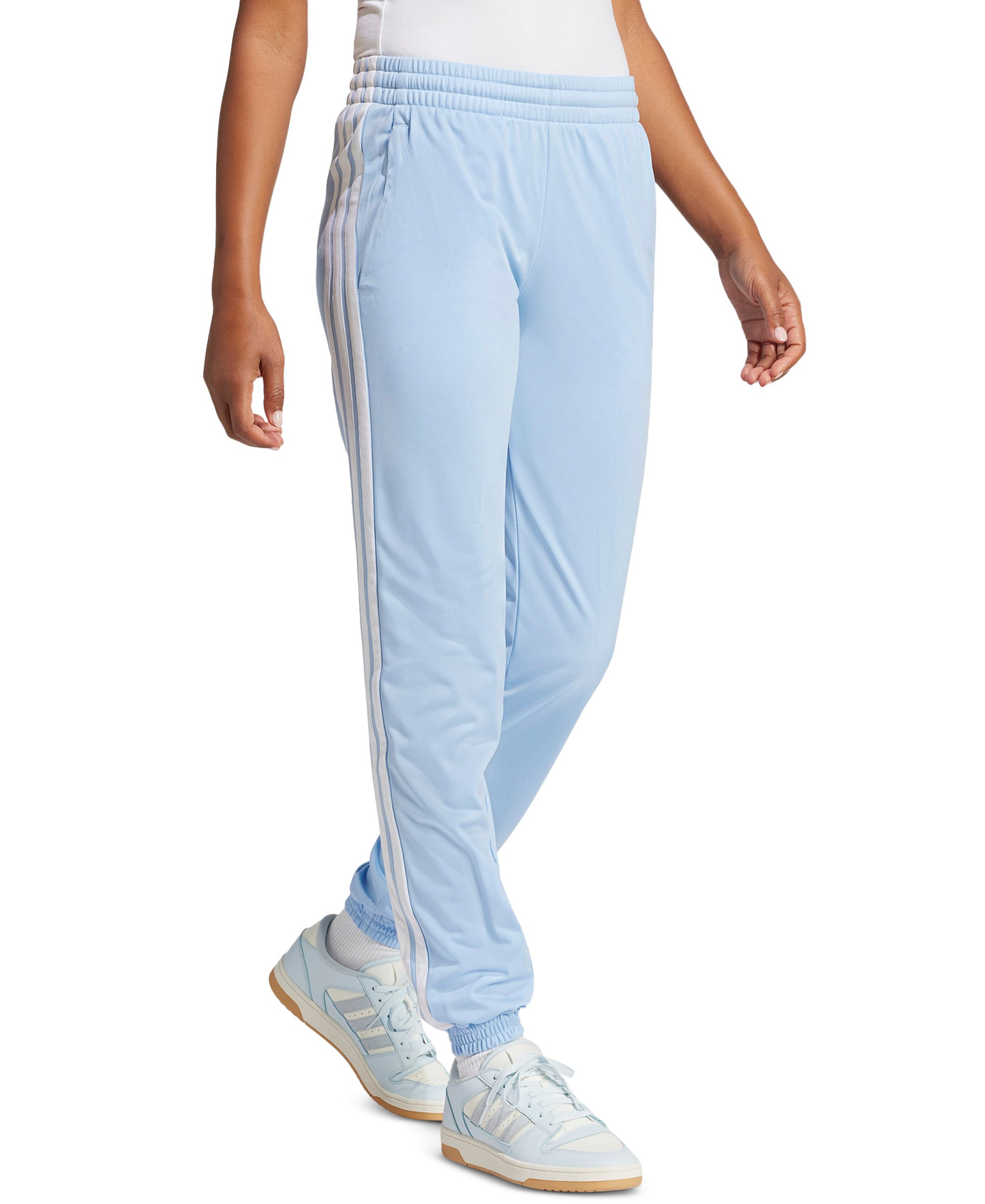 adidas Women's Tricot 3-Stripes Track Pants - Glow Blue/white