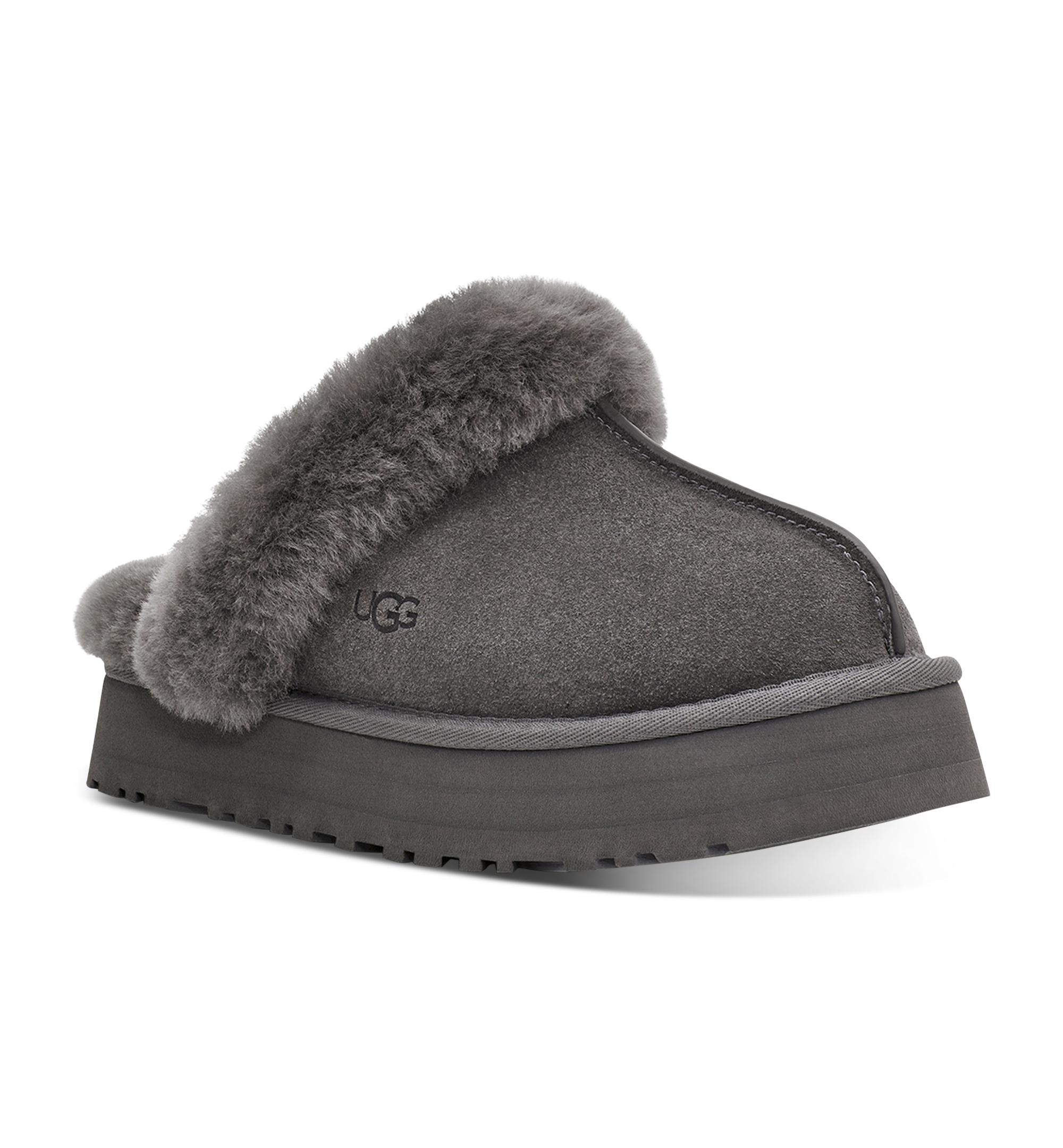 UGG® Women's Disquette Slip-On Clog Slippers - Charcoal