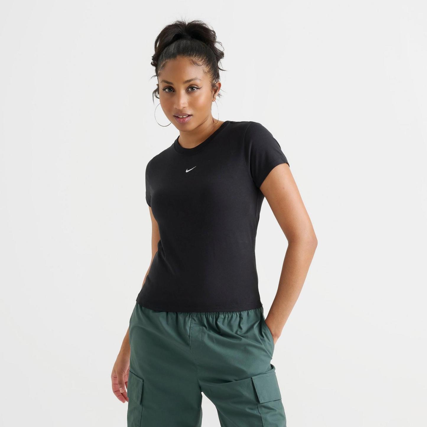 Women's Nike Sportswear Chill Knit Mod Crop T-Shirt - Black