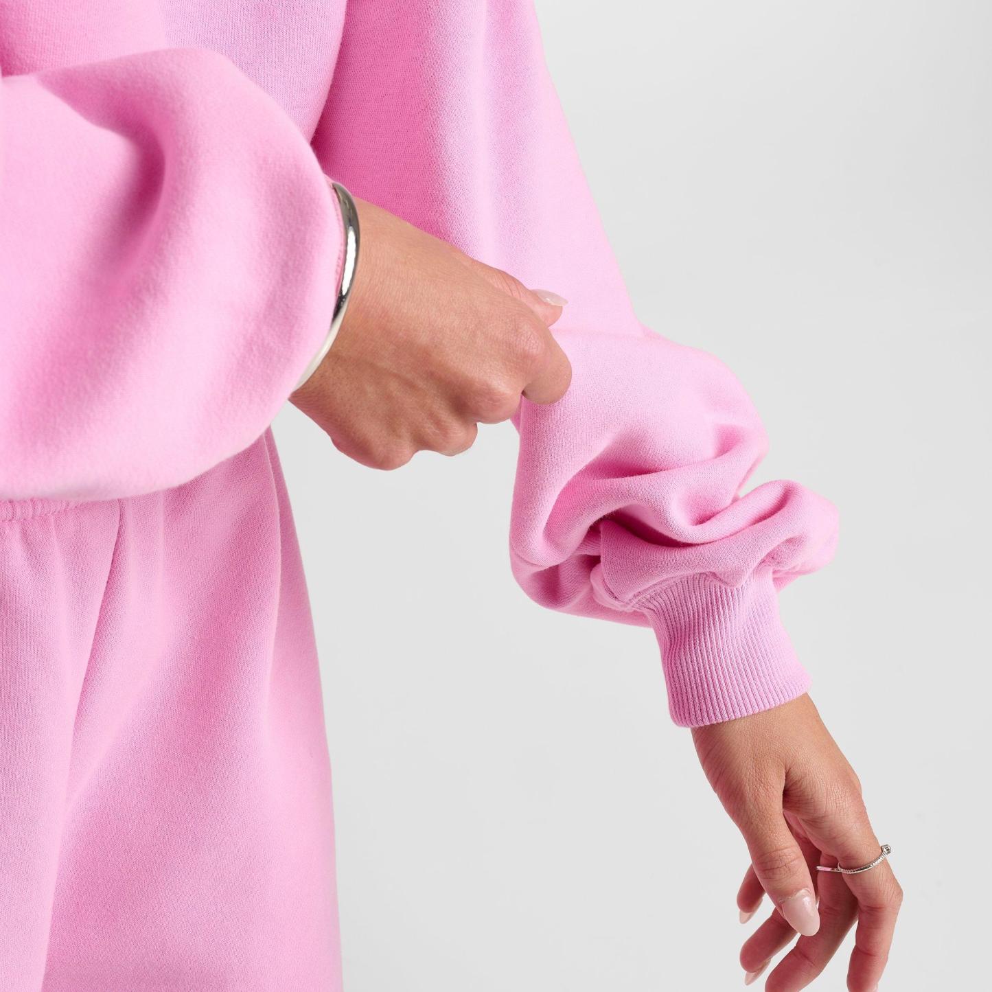 Women's Nithtke Studio Fleece Medium Weight Oversized Cropped Crewneck Sweatshirt - Pink Rise