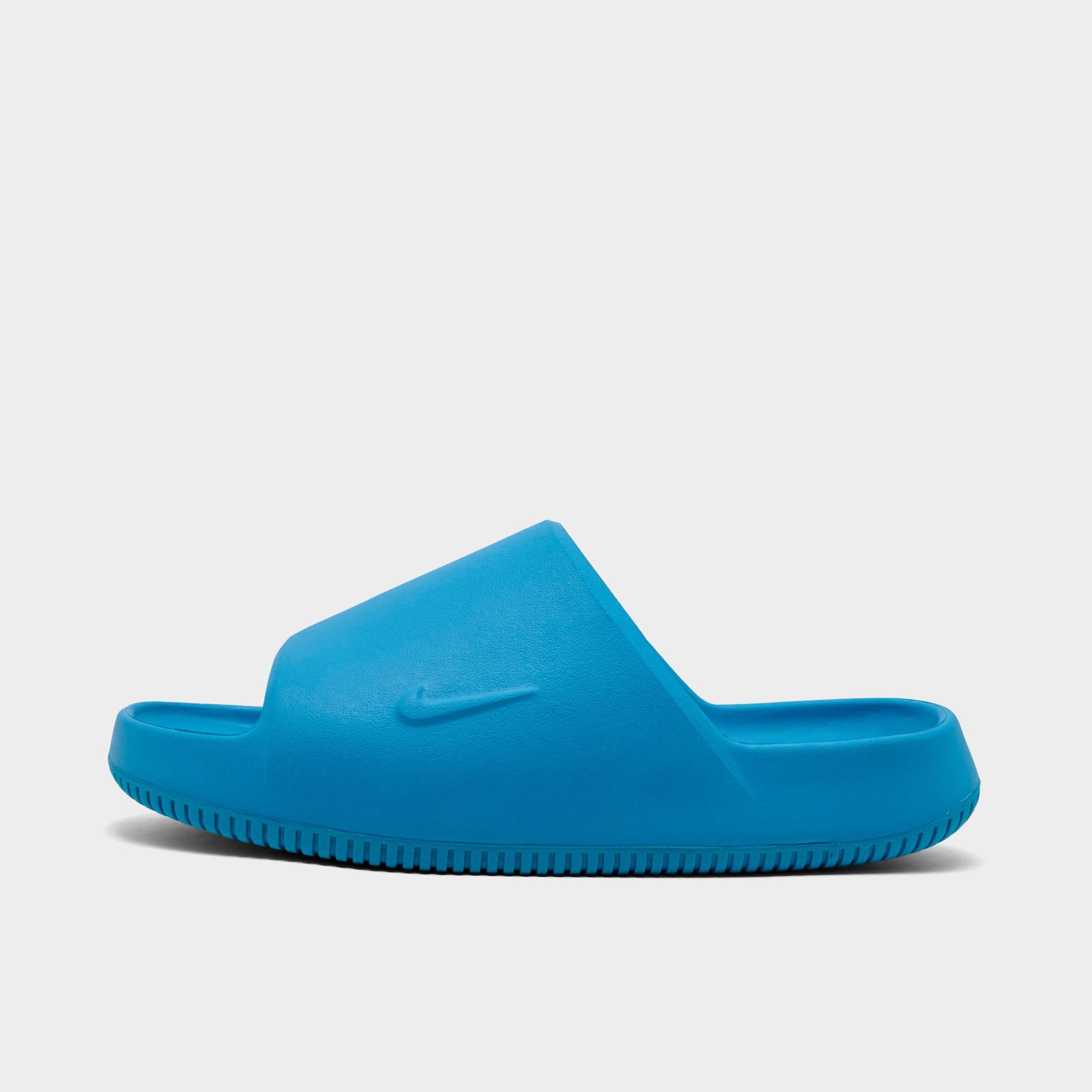 Men's Nithtke Calm 2.0 Slide Sandals - Light Current Blue/Light Current Blue - Left shoe facing left. Outside of the shoe.