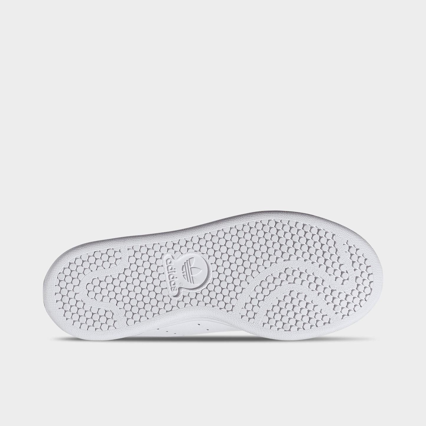 Big Kids' adidas Originals Stan Smith Casual Shoes - White/White/Bold Pink - Bottom view