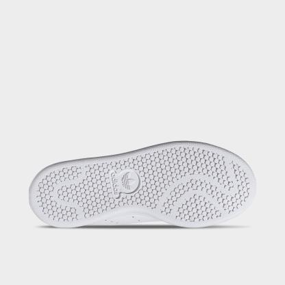 Big Kids' adidas Originals Stan Smith Casual Shoes - White/White/Bold Pink - Bottom view