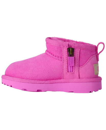 UGG® Toddler Classic Ultra Mini Round Toe Booties - Bright Fuchsia