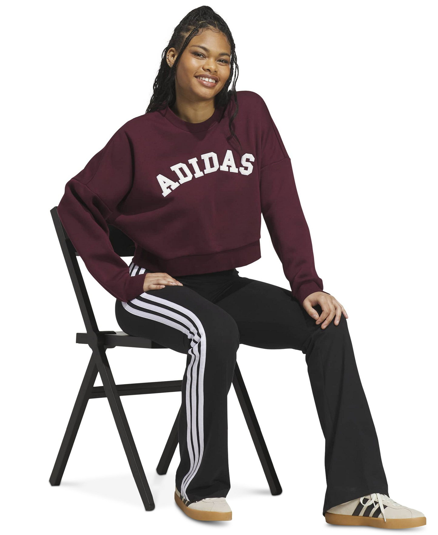adidas Women's Chenille Logo Graphic Sweatshirt - Maroon