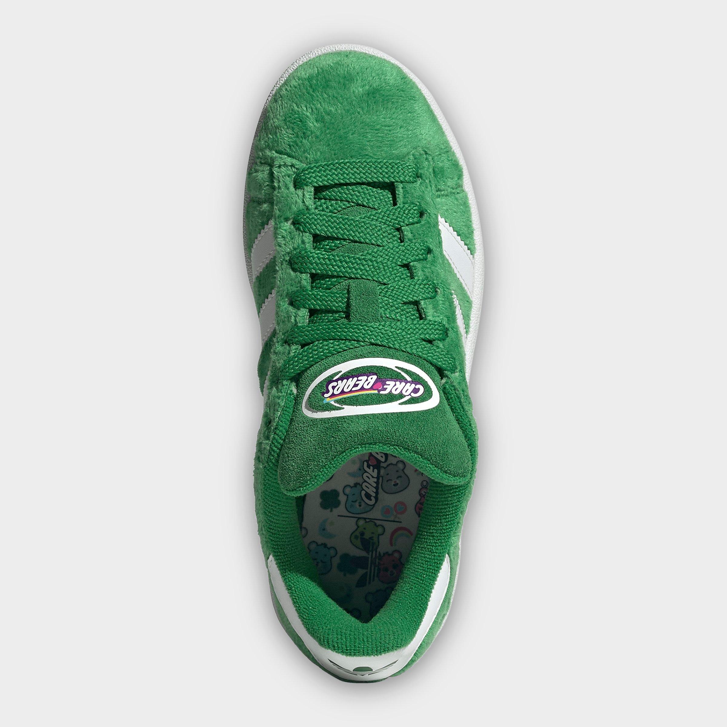 Big Kids' adidas Originals Campus 00s Casual Shoes - Green/Cloud White/Gum - Top view