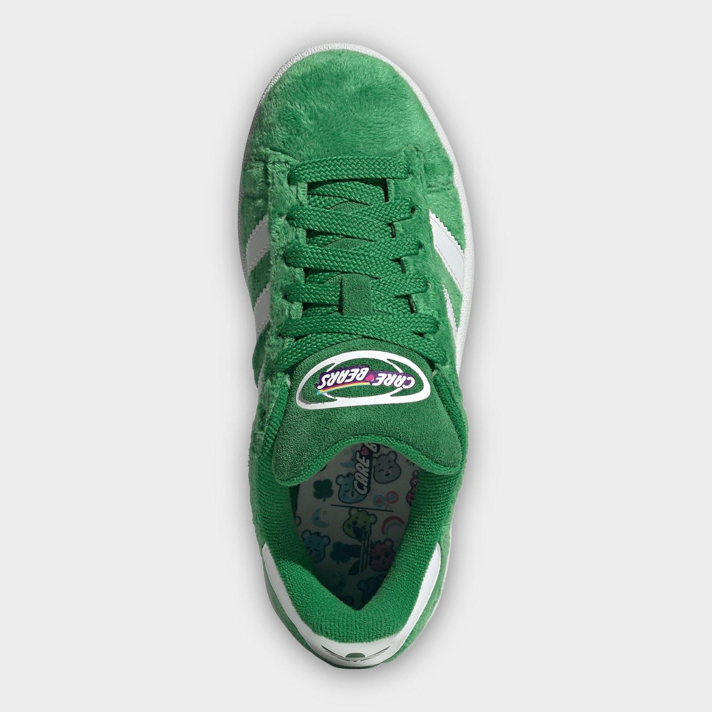 Big Kids' adidas Originals Campus 00s Casual Shoes - Green/Cloud White/Gum - Top view