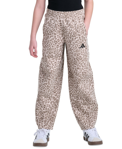 adidas Girls' 8-16 Elastic Waistband Printed Barrel Leg Pants - Crystal Linen