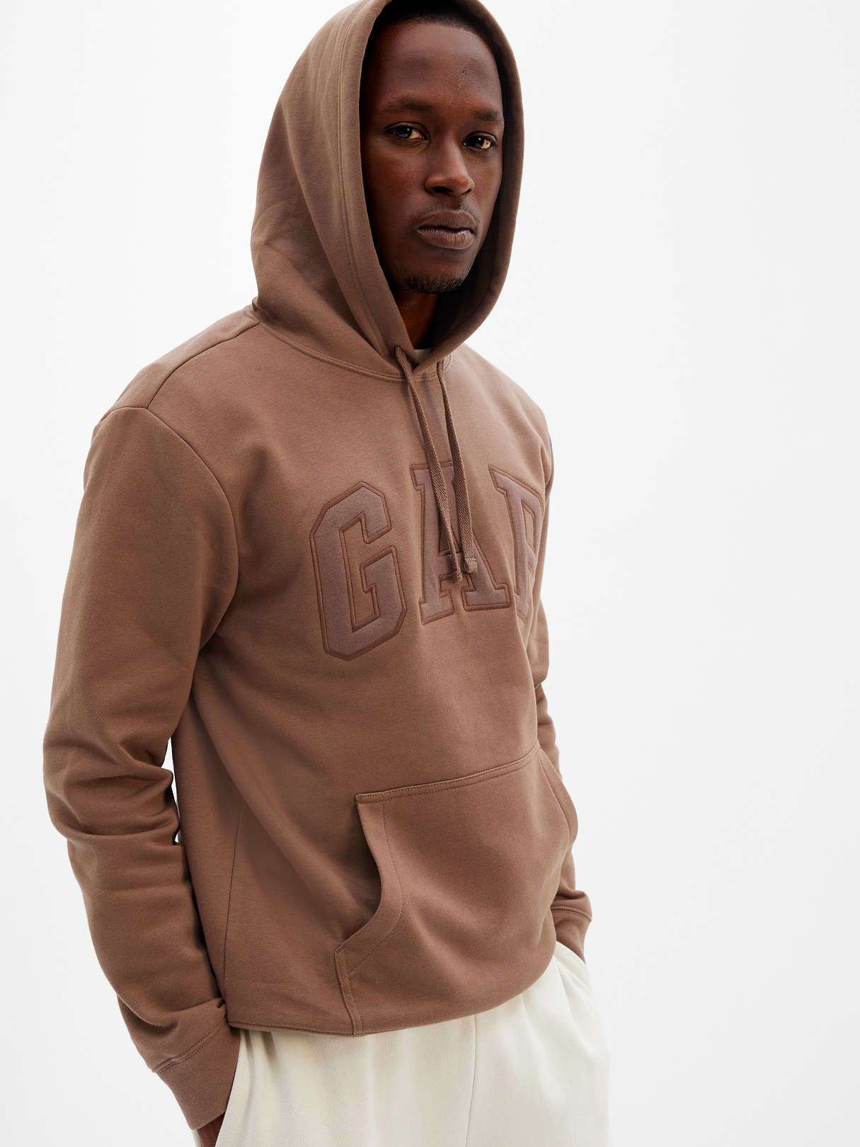 Adult VintageSoft Arch Logo Hoodie - cozy brown