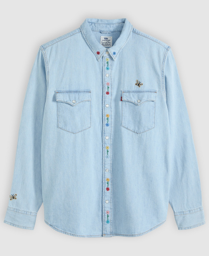 Levi's Men's Premium Relaxed-Fit Western Embroidered Shirt - Spring Flowers