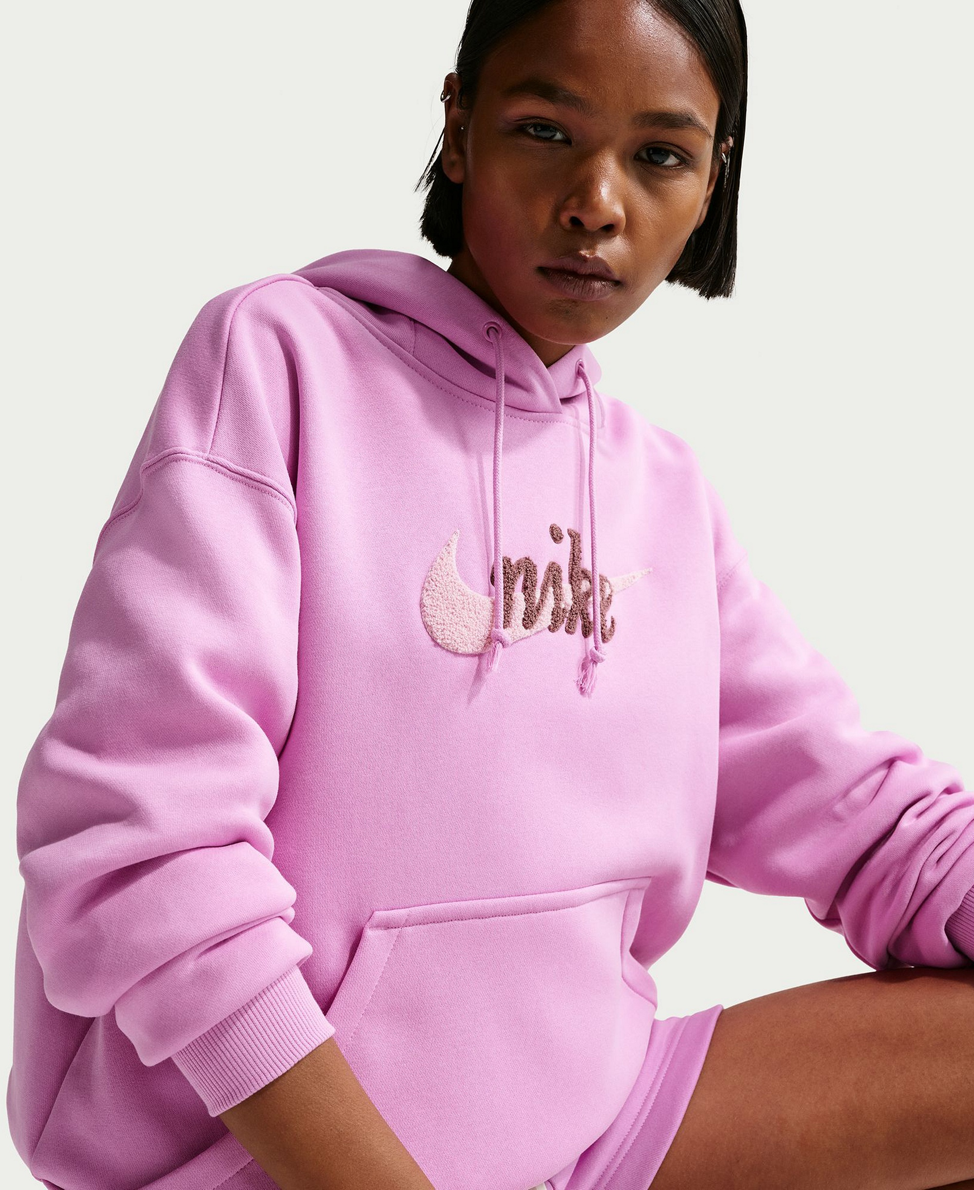 Nike Women's Sportswear Phoenix Fleece Oversized Logo Hoodie - Lt Magenta/pink Foam