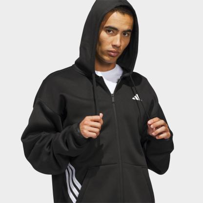 Men's adidas Basketball Crazy Warm Full-Zip Hoodie - Black/White