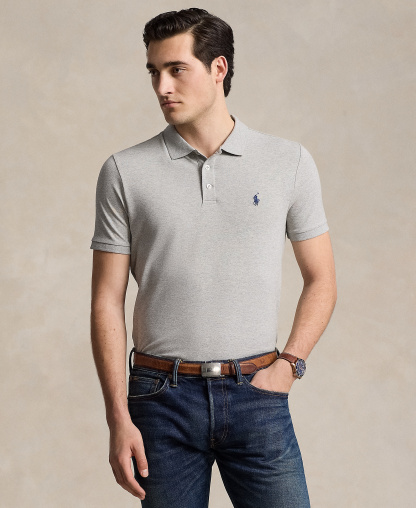 Polo Ralph Lauren Men's Classic-Fit Stretch Mesh Polo Shirt - Andover Heather