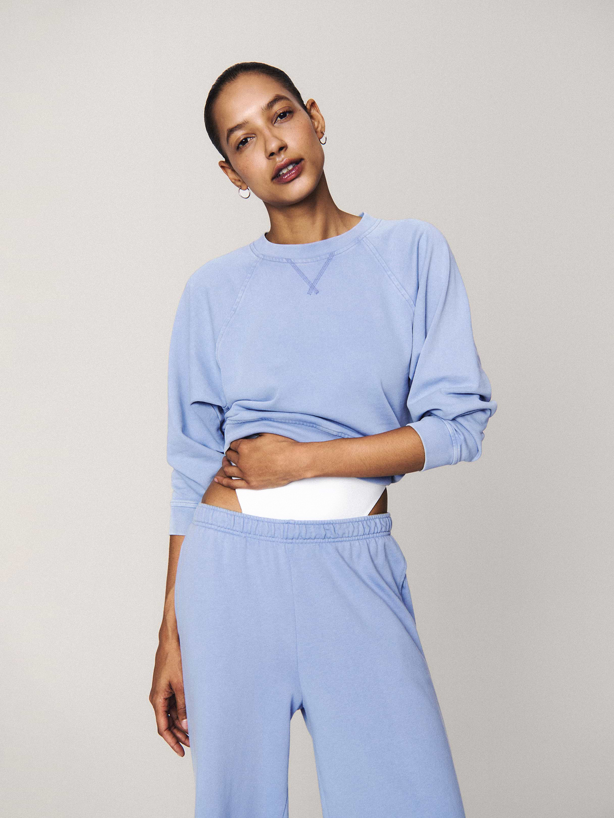 Mid Rise VintageSoft Terry Loose Sweatpants - Moonstone blue