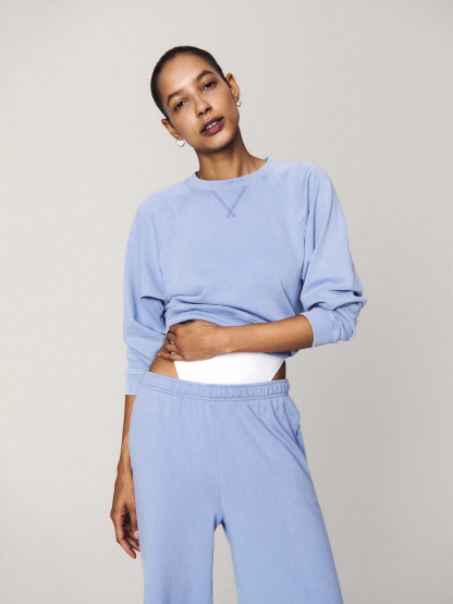 Mid Rise VintageSoft Terry Loose Sweatpants - Moonstone blue